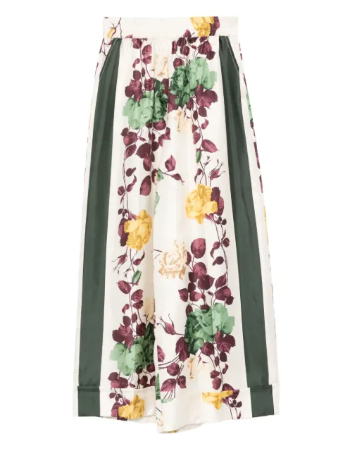 P.A.R.O.S.H. floral-print side-stripe trousers Neutrals SERISD232463