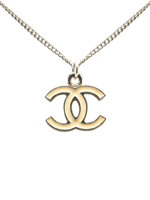 CHANEL Pre-Owned 2007 Silver CC Enamel Pendant Necklace costume necklace Silver VIWC7ID00LA4QCW0