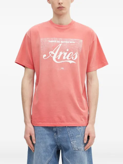 Aries logo-print T-shirt Red AR6262203