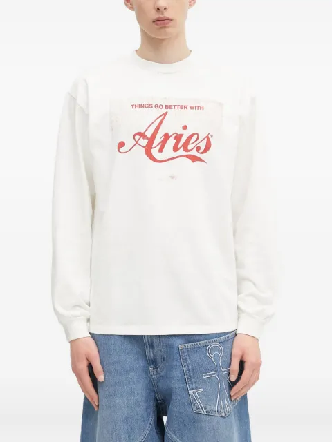 Aries long-sleeve logo-print sweatshirt Neutrals AR6265203