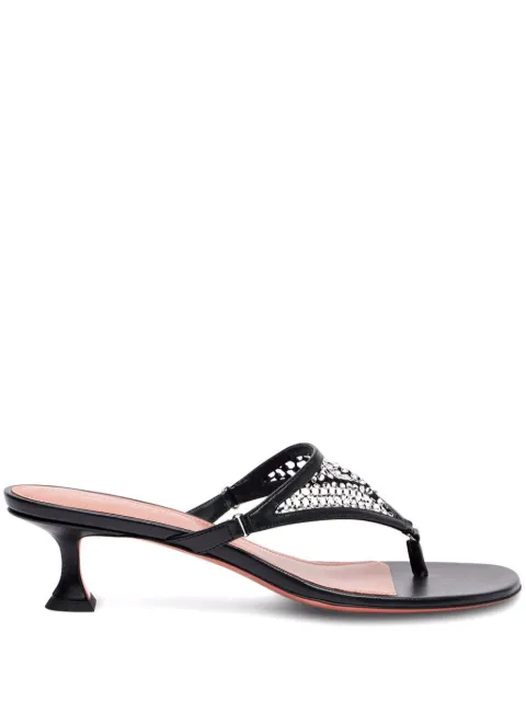 Amina Muaddi 45mm Cameron embellished heeled sandals Black 14S363542CAM