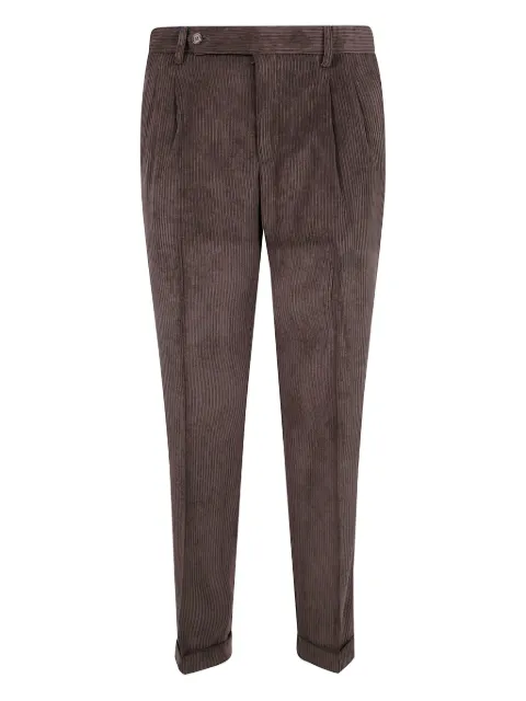 Barba corduroy pleated trousers Brown FIRENZE51024
