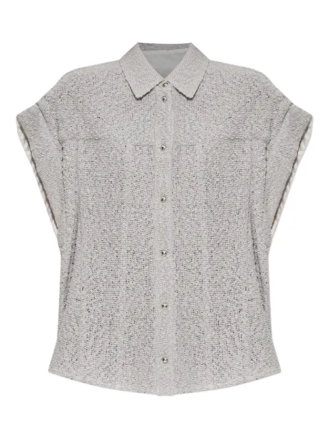 IRO Samyra textured button-fastening shirt Grey WP100SAMYRA