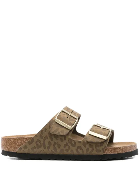 Birkenstock Arizona leopard-print double-buckle sandals Brown 1030586