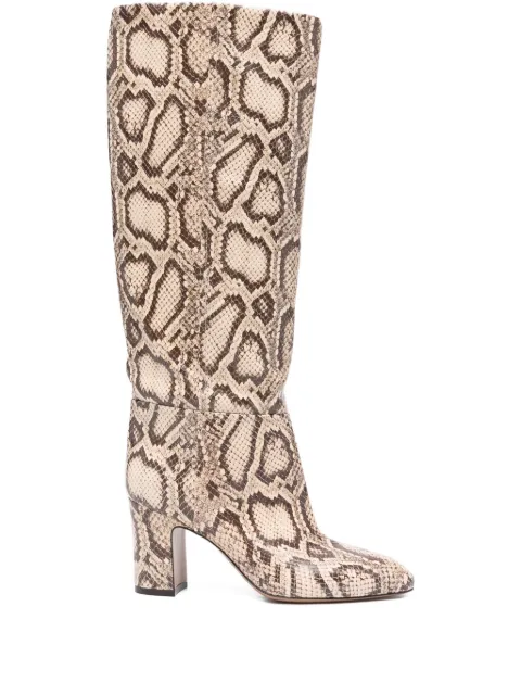 Paris Texas 80MM python print calf leather boots Neutrals PX1683XPTDA
