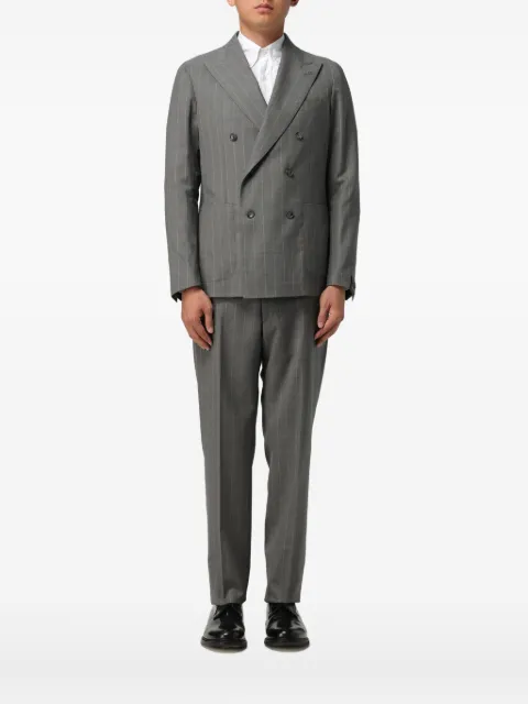 Tagliatore pinstripe double-breasted suit jacket Grey 25MC20K01AI120163G1118