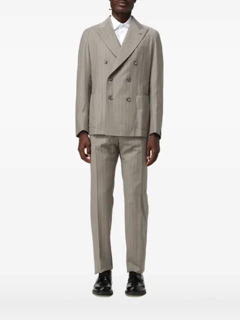 Tagliatore pinstripe double-breasted blazer Grey 25MC20K01AI150150T1116