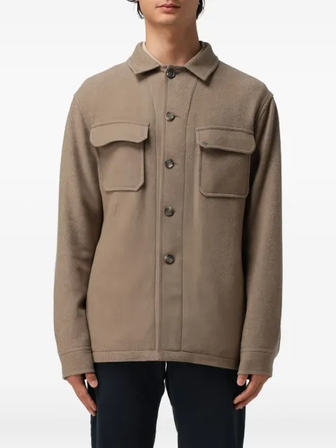 Tagliatore buttoned flap-pockets shirt jacket Brown GCALVIN340207T1206