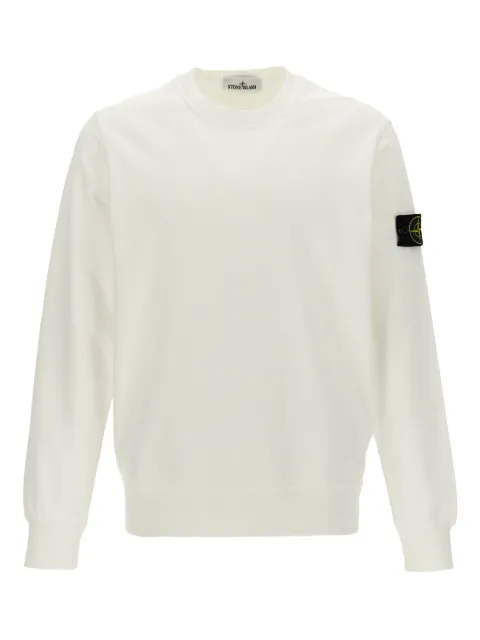Stone Island logo-badge crew-neck sweatshirt White L1S156100060S0051