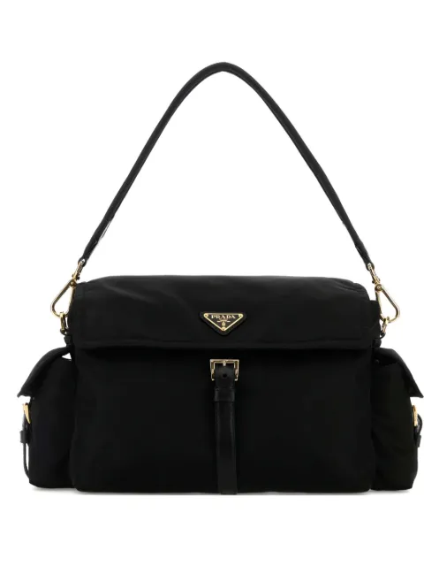 Prada Explore large Re-nylon shoulder bag with flap Black 1BD391VNOORDLN