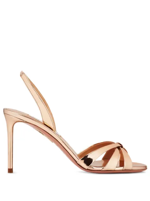 Aquazzura 85mm slingback knotted pumps Gold TTIMIDS0SSY