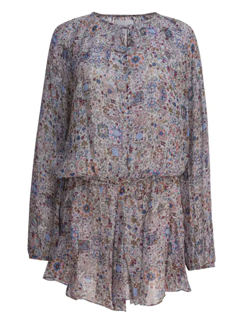 MARANT ÉTOILE geometric-pattern mini dress Neutrals 25ARO0799FAC3J01E23EC