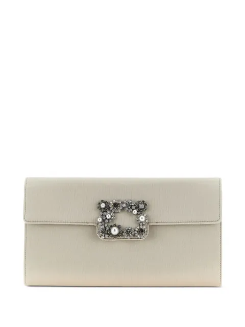 Roger Vivier Efflorescence jewel-embellished clutch Neutrals RBWAMFD0206RS0B007