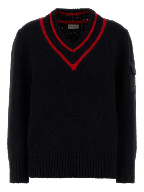 Moncler V-neck patch-pocket jumper Black K20939D00001M5493