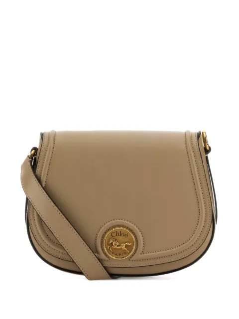 Chloé horse-medal leather crossbody bag Brown CH25AS790O372