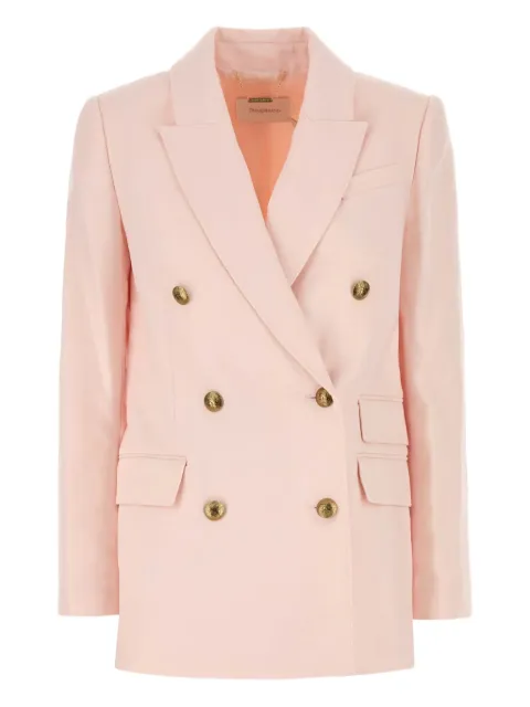 ZIMMERMANN Crush double-breasted linen blazer Pink 2095JR251