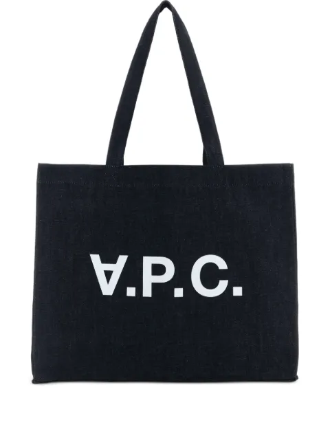 A.P.C. logo-detail tote bag Blue COHIZM61446