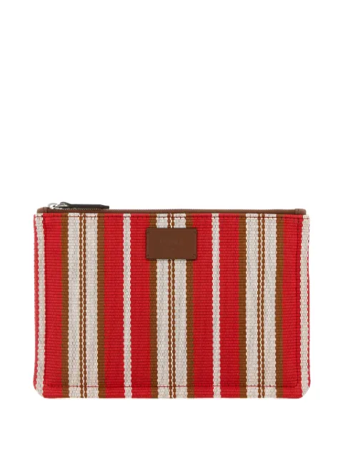 FENDI small striped canvas clutch Red 7N0159AUGX