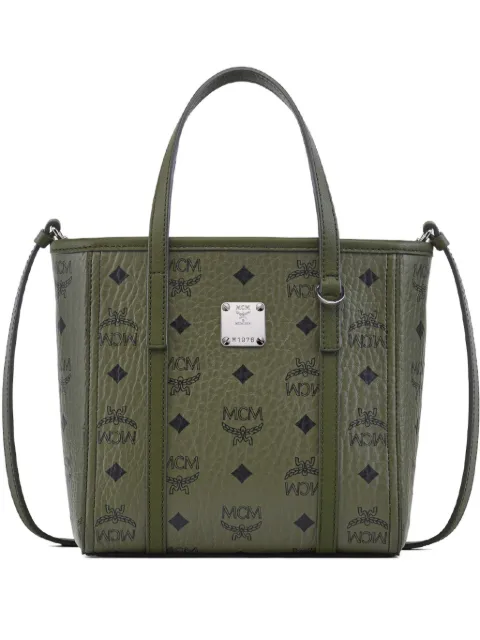 MCM mini Toni visetos-monogram top-zip tote bag Green MWPFAMT08K8