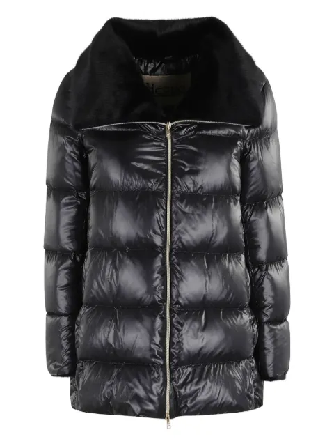 Herno padded faux-fur-trim coat Black PI002140D12017Z9300