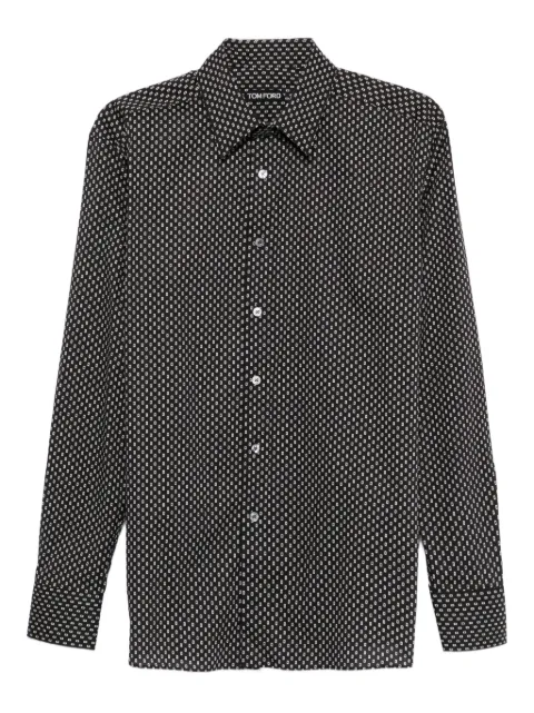 TOM FORD geometric-print shirt Black HRN001FMC252