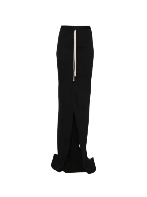 Moncler x Rick Owens striped knit long skirt Black MU01F8H0289AHD