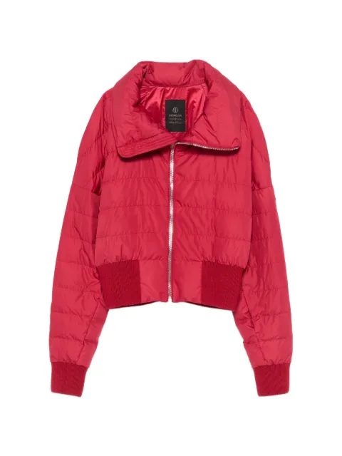Moncler quilted funnel-neck cropped jacket Red MU01F1A05M8115