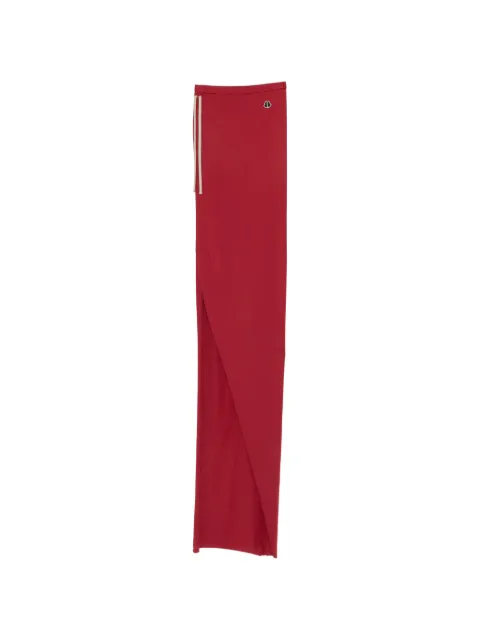 Moncler x Rick Owens drawstring-split jersey maxi skirt Red MU01F8H0289AHD