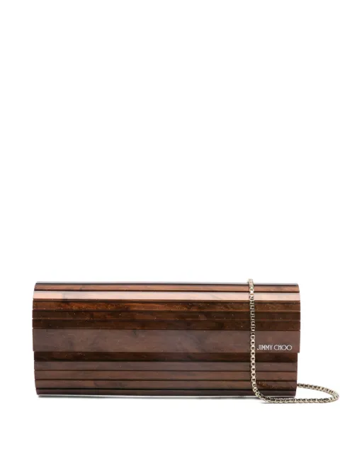 Jimmy Choo Sweetie marble-effect clutch bag Brown J000179741001