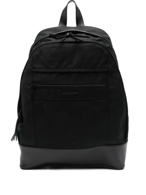 Saint Laurent medium City logo-appliqué backpack Black 821007FAEEF