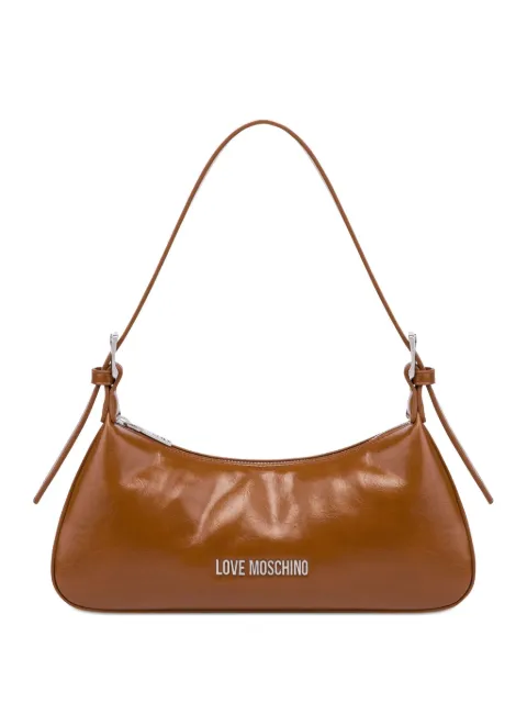 Love Moschino curved leather shoulder bag Brown JC4390PP0NKP0
