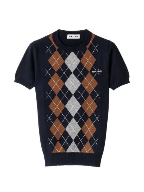 Miu Miu cashmere crew-neck sweater Blue MMLB63SOOO174B