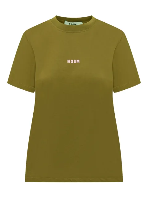 MSGM logo-print T-shirt Green 3941MDM500257798