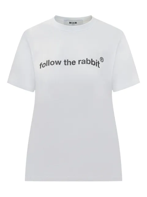 MSGM rabbit-print T-shirt White 3941MDM87257798