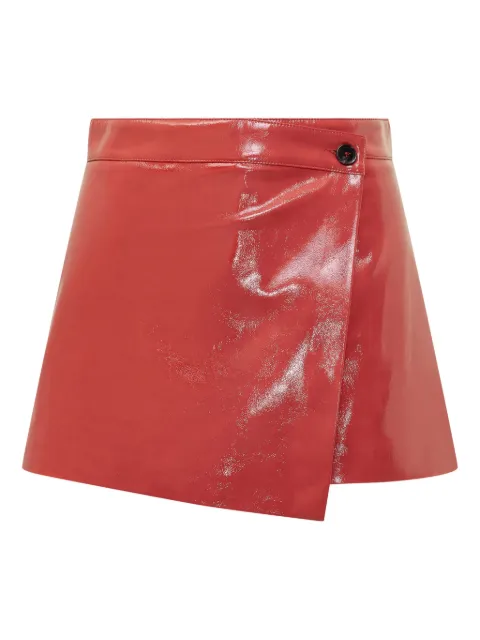 MSGM patent leather asymmetric skorts Red 3941MDB05257614
