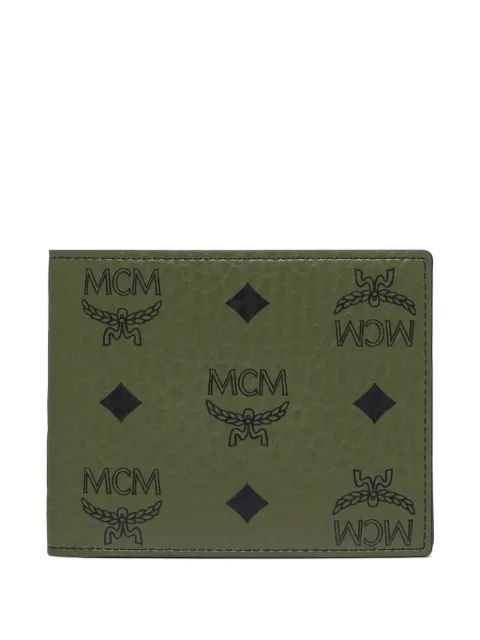 MCM Aren Visetos monogram bifold wallet Green MXSFATA01K8