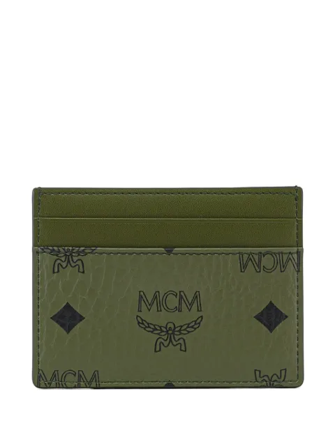 MCM Visetos monogram canvas cardholder Green MXAFATA02K8