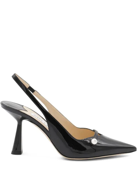 Jimmy Choo Amita 85 slingback pearl pumps Black AMITA85PTZ000074