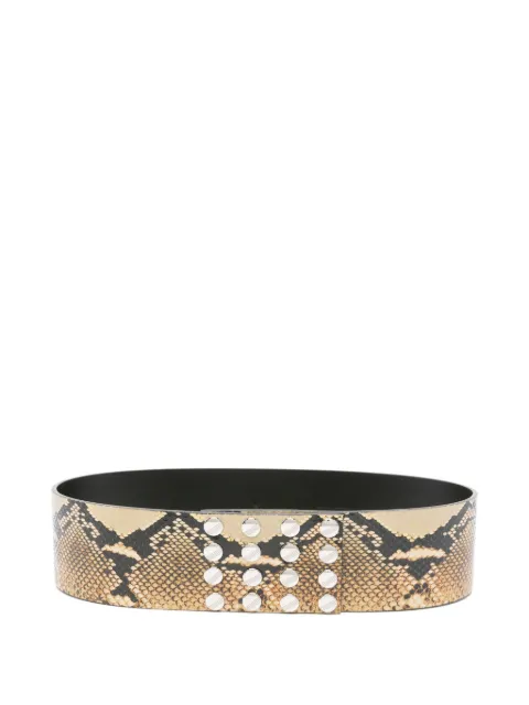 The Attico snakeskin studded belt Neutrals 251WKE00025LBT003PR