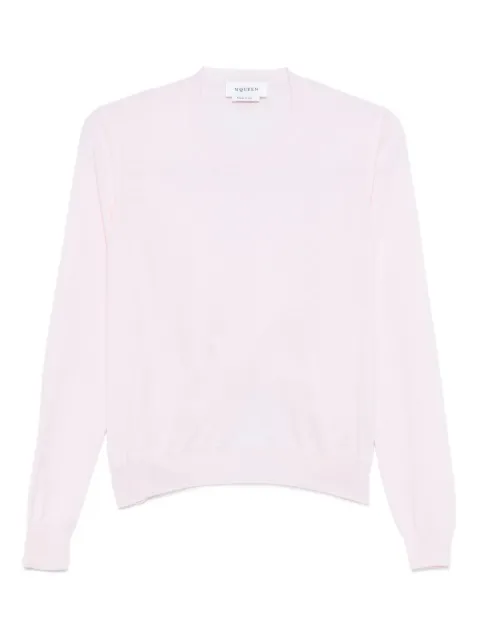 Alexander McQueen long-sleeve crew-neck top Pink 839862Q1BES