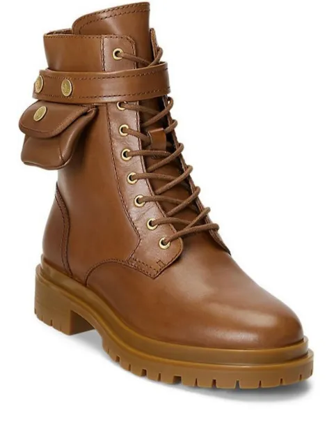 Lauren Ralph Lauren Cammie lace-up pocket boots Brown 802916475002