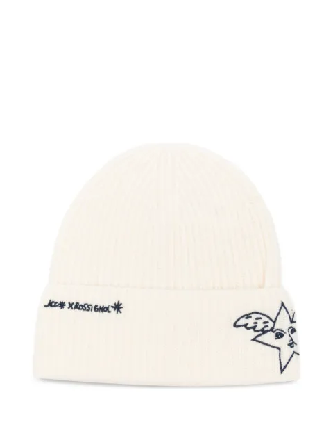 Rossignol x JCC embroidered ribbed beanie White RLOWH07