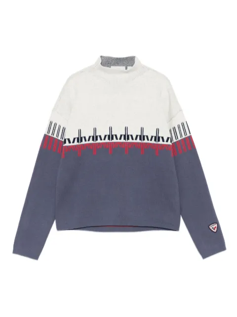 Rossignol patterned mock-neck sweater Blue RLOWO07