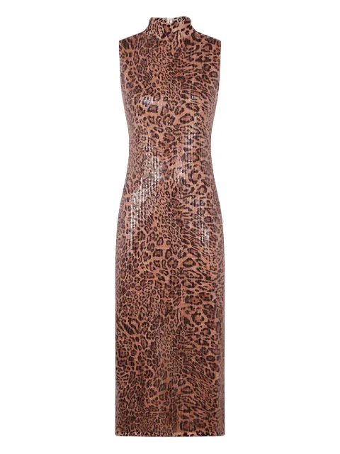 TWINSET animal print sequin dress Brown 252TP3610