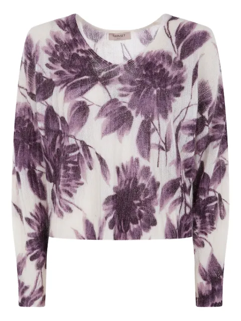 TWINSET floral print sweater White 252TP3591
