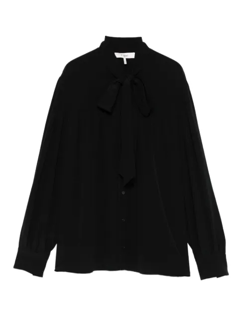 Chloé pussy bow-collar silk top Black CH25AHT19077