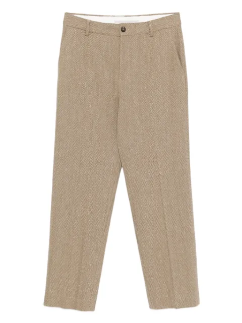 Golden Goose textured linen-blend trousers Brown GMP01503P002089