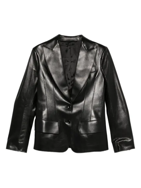TOM FORD notched-lapel leather jacket Black GIL538LEX379