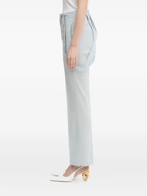 Fiorucci embroidered suspender trousers Blue W02SPBPA183WO01