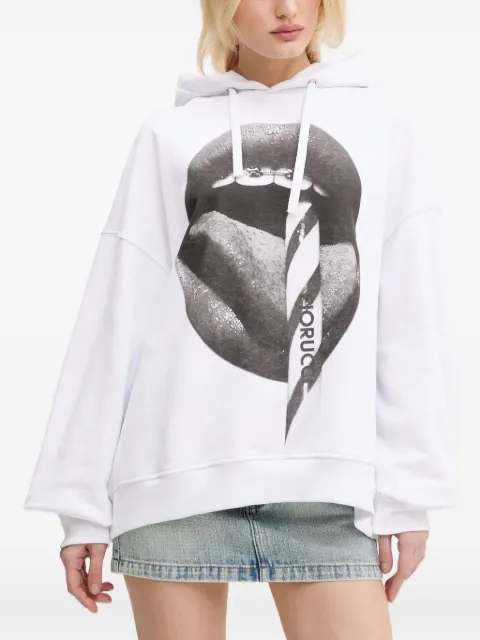 Fiorucci graphic-printed cotton hoodie White U02SPSHO092CJ05WH05